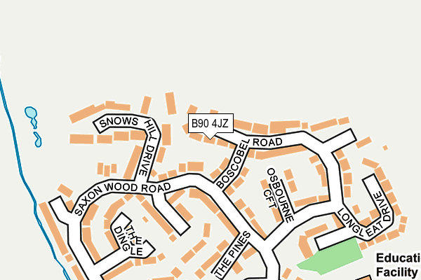 B90 4JZ map - OS OpenMap – Local (Ordnance Survey)