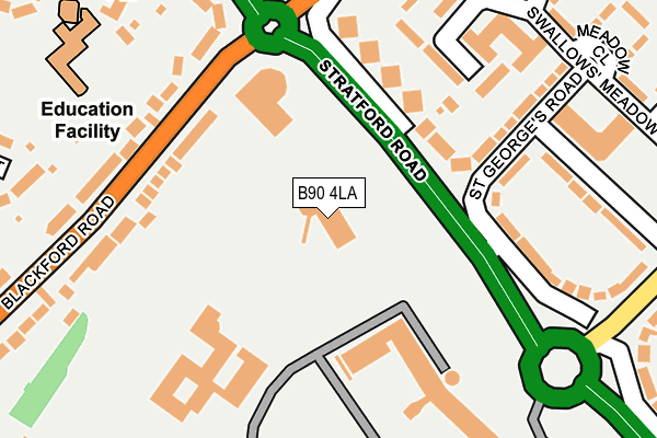 B90 4LA map - OS OpenMap – Local (Ordnance Survey)
