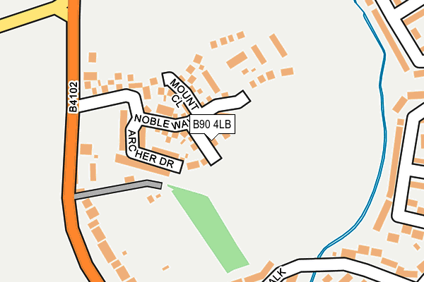 B90 4LB map - OS OpenMap – Local (Ordnance Survey)