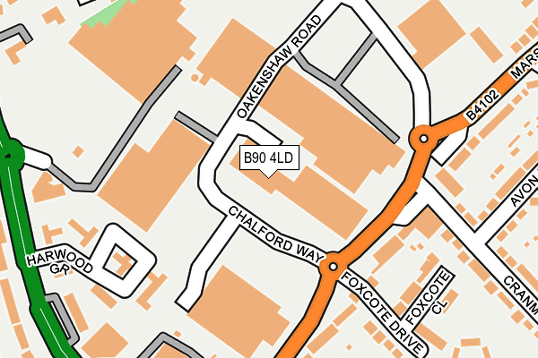 B90 4LD map - OS OpenMap – Local (Ordnance Survey)