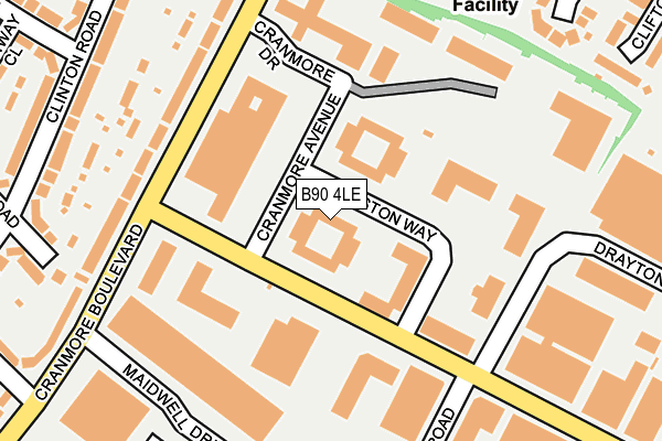 B90 4LE map - OS OpenMap – Local (Ordnance Survey)
