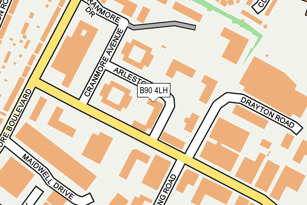 B90 4LH map - OS OpenMap – Local (Ordnance Survey)