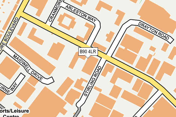 B90 4LR map - OS OpenMap – Local (Ordnance Survey)