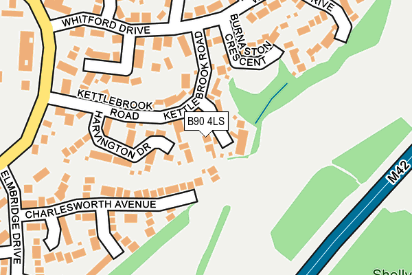 B90 4LS map - OS OpenMap – Local (Ordnance Survey)