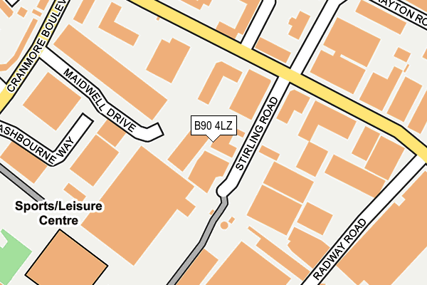 B90 4LZ map - OS OpenMap – Local (Ordnance Survey)
