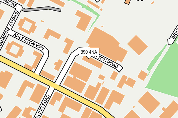 B90 4NA map - OS OpenMap – Local (Ordnance Survey)