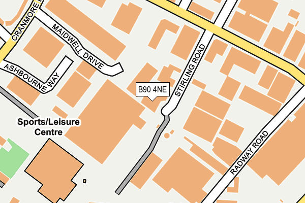 B90 4NE map - OS OpenMap – Local (Ordnance Survey)