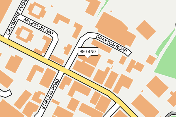 B90 4NG map - OS OpenMap – Local (Ordnance Survey)
