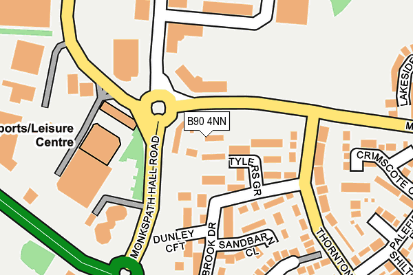 B90 4NN map - OS OpenMap – Local (Ordnance Survey)