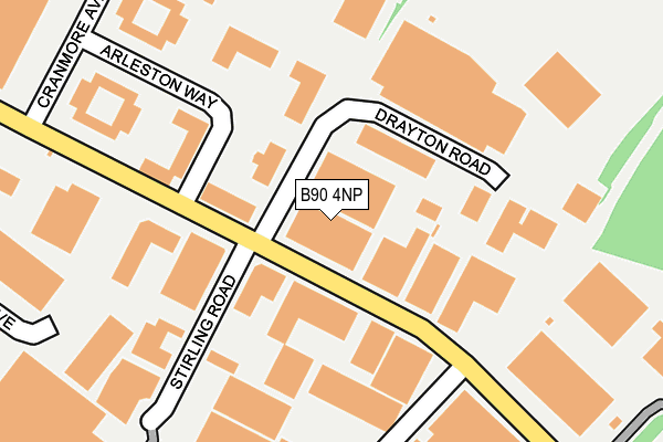 B90 4NP map - OS OpenMap – Local (Ordnance Survey)
