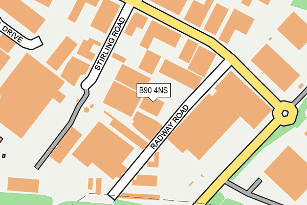 B90 4NS map - OS OpenMap – Local (Ordnance Survey)