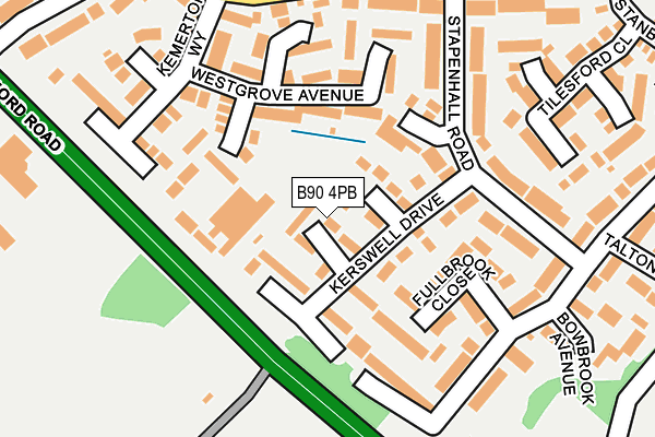 B90 4PB map - OS OpenMap – Local (Ordnance Survey)