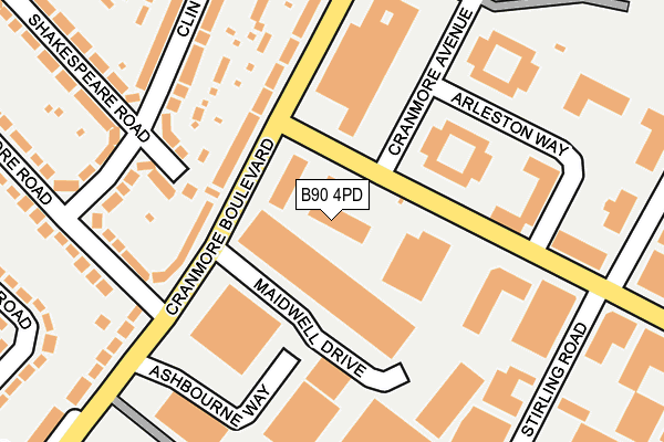 B90 4PD map - OS OpenMap – Local (Ordnance Survey)