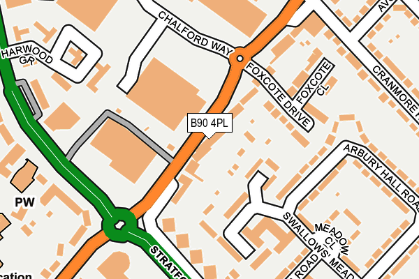 B90 4PL map - OS OpenMap – Local (Ordnance Survey)