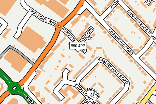B90 4PP map - OS OpenMap – Local (Ordnance Survey)