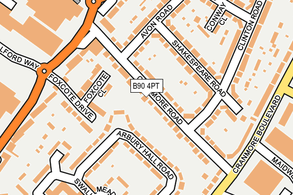 B90 4PT map - OS OpenMap – Local (Ordnance Survey)