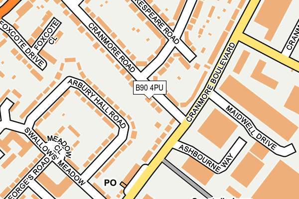 B90 4PU map - OS OpenMap – Local (Ordnance Survey)