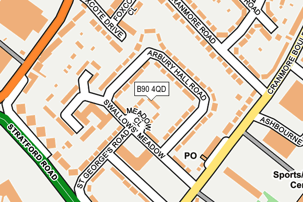 B90 4QD map - OS OpenMap – Local (Ordnance Survey)