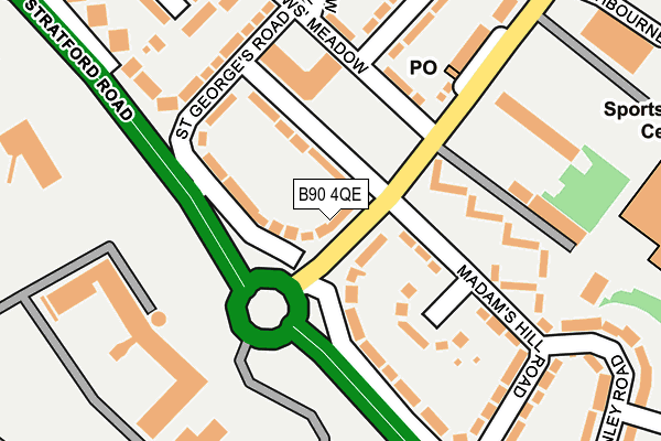 B90 4QE map - OS OpenMap – Local (Ordnance Survey)