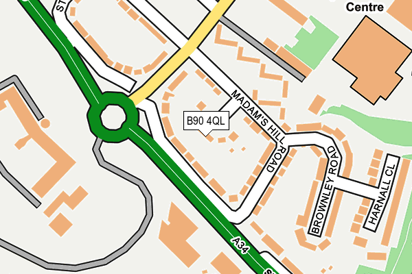 B90 4QL map - OS OpenMap – Local (Ordnance Survey)