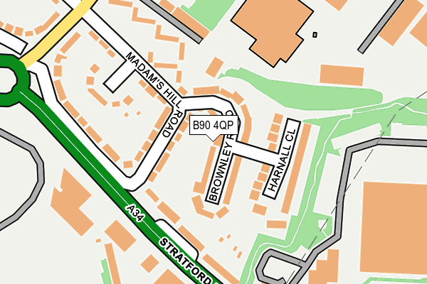 B90 4QP map - OS OpenMap – Local (Ordnance Survey)