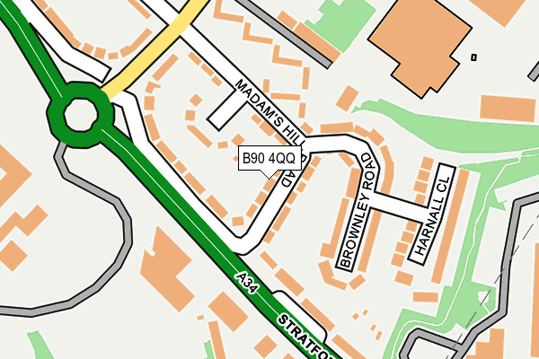 B90 4QQ map - OS OpenMap – Local (Ordnance Survey)