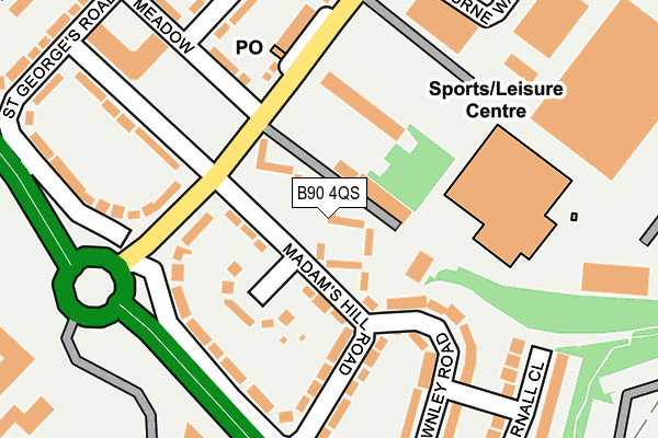 B90 4QS map - OS OpenMap – Local (Ordnance Survey)