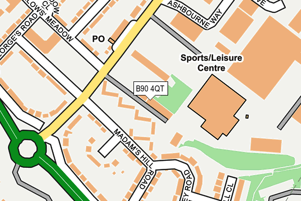 B90 4QT map - OS OpenMap – Local (Ordnance Survey)