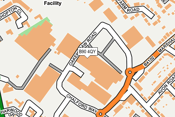B90 4QY map - OS OpenMap – Local (Ordnance Survey)
