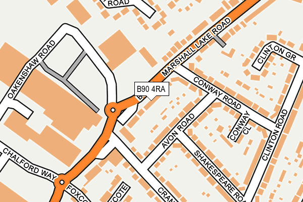 B90 4RA map - OS OpenMap – Local (Ordnance Survey)