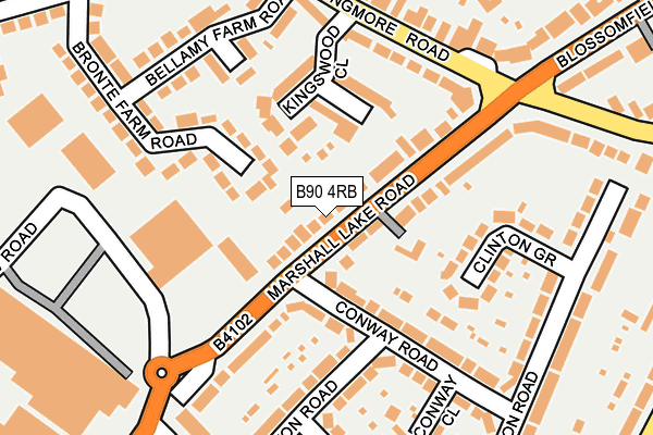 B90 4RB map - OS OpenMap – Local (Ordnance Survey)