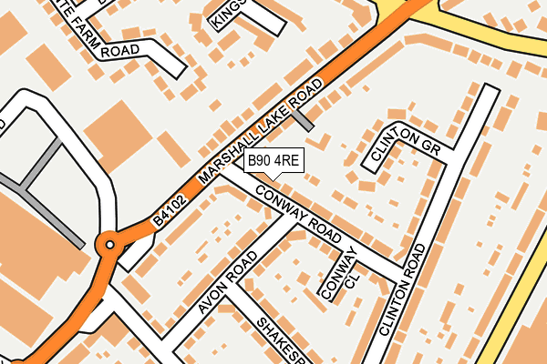 B90 4RE map - OS OpenMap – Local (Ordnance Survey)