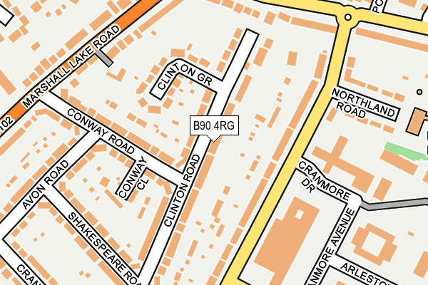 B90 4RG map - OS OpenMap – Local (Ordnance Survey)