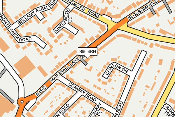 B90 4RH map - OS OpenMap – Local (Ordnance Survey)