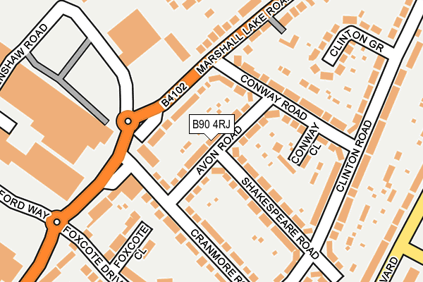 B90 4RJ map - OS OpenMap – Local (Ordnance Survey)