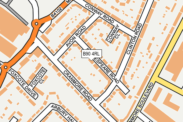 B90 4RL map - OS OpenMap – Local (Ordnance Survey)