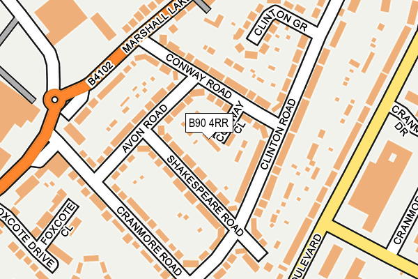 B90 4RR map - OS OpenMap – Local (Ordnance Survey)