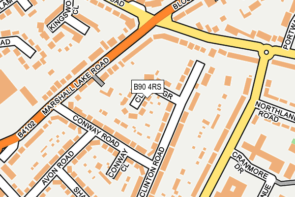 B90 4RS map - OS OpenMap – Local (Ordnance Survey)