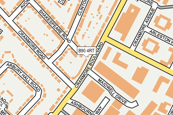 B90 4RT map - OS OpenMap – Local (Ordnance Survey)