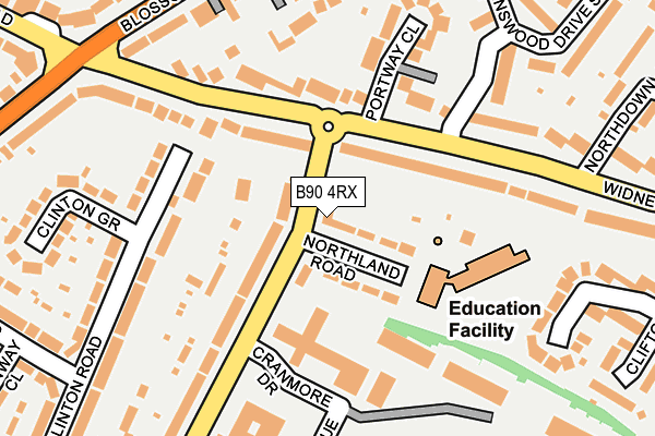 B90 4RX map - OS OpenMap – Local (Ordnance Survey)