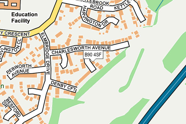 B90 4SF map - OS OpenMap – Local (Ordnance Survey)