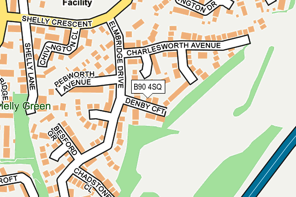 B90 4SQ map - OS OpenMap – Local (Ordnance Survey)