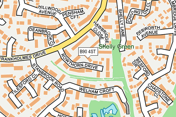 B90 4ST map - OS OpenMap – Local (Ordnance Survey)