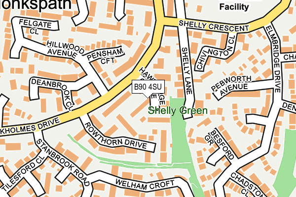 B90 4SU map - OS OpenMap – Local (Ordnance Survey)
