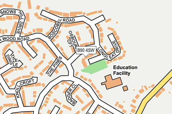 B90 4SW map - OS OpenMap – Local (Ordnance Survey)