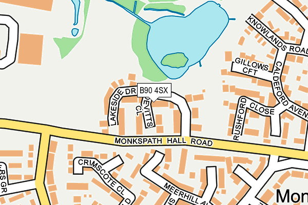 B90 4SX map - OS OpenMap – Local (Ordnance Survey)