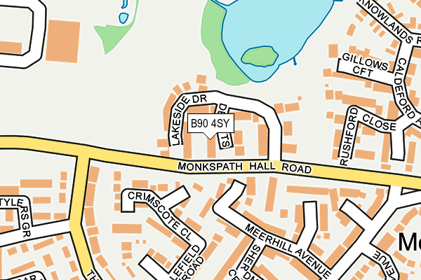 B90 4SY map - OS OpenMap – Local (Ordnance Survey)