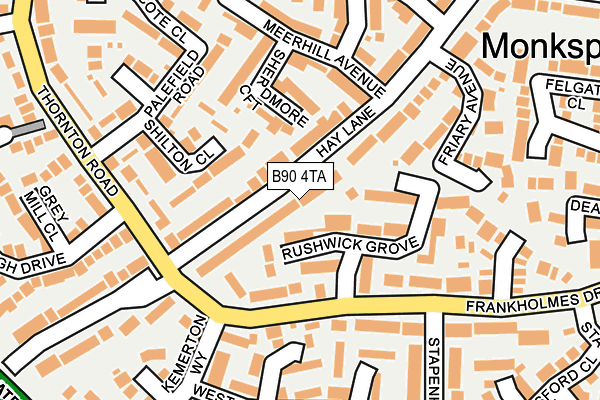 B90 4TA map - OS OpenMap – Local (Ordnance Survey)