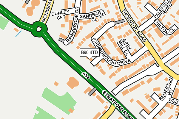 B90 4TD map - OS OpenMap – Local (Ordnance Survey)