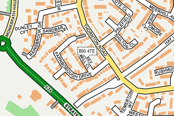 B90 4TE map - OS OpenMap – Local (Ordnance Survey)